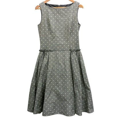 美品◆フォクシー ニューヨーク ワンピース ドット 水玉 28868 グレー レディース サイズ40 FOXEY NEW YORK 【AFB10】