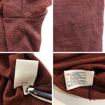 中古■ダンヒル ニット ポロシャツ 長袖 ウール100% ボルドー系 サイズL dunhill 【AFB41】