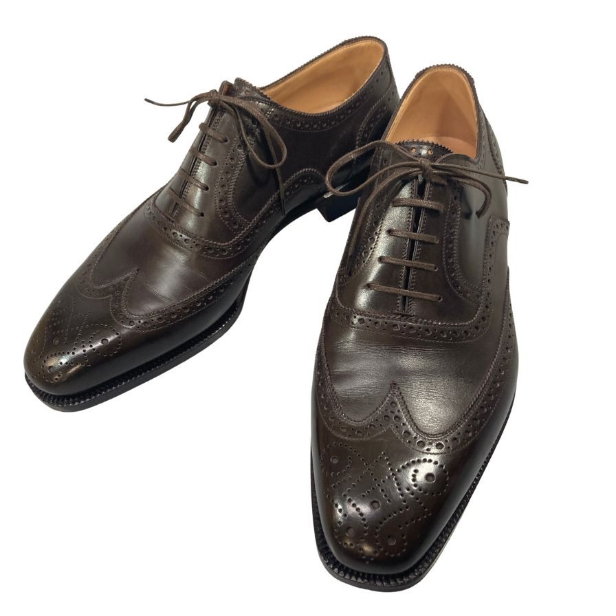 ステファノ・ベーメル 6350 フルブローグ Sラスト メンズ ダークブラウン サイズ43 Stefano Bemer ビジネスシューズ 約28.0cm【LA】【中古】