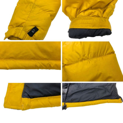 中古◆ザ ノースフェイス ダウンジャケット レトロヌプシ 1996 イエロー×ブラック メンズ サイズM THE NORTH FACE 【AFA12】