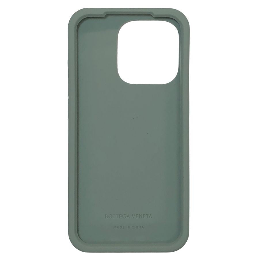 ボッテガヴェネタ iPhoneケース iPhone15Pro ラバー イントレチャート グリーン系 BOTTEGA VENETA【AFI27】【中古】