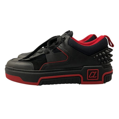 クリスチャンルブタン 23AW ローカットスニーカー アストロルビ スパイクスタッズ ブラック×レッド サイズ40 CHRISTIAN LOUBOUTIN 約24.5cm【AFC35】