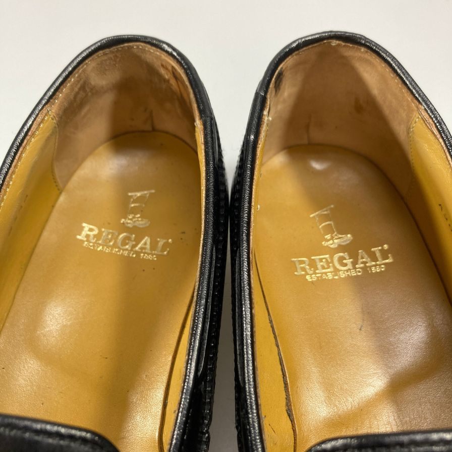 リーガル JE03 タッセルローファーウイングチップ ブラック サイズ25.5cm  REGAL 約25.5cm【AFC28】