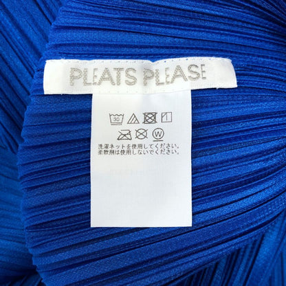 極美品◆プリーツプリーズ イッセイミヤケ プリーツロングワンピース PP43JH433 サイズ3 レディース ブルー 半袖 日本製 PLEATS PLEASE ISSEY MIYAKE MADE IN JAPAN 【AFB14】