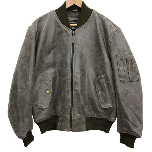 中古◆ジョン オウンビー カンパニー アウター MA-1 レザー ブラウン系 メンズ サイズM John Ownbey Company 【AFG1】
