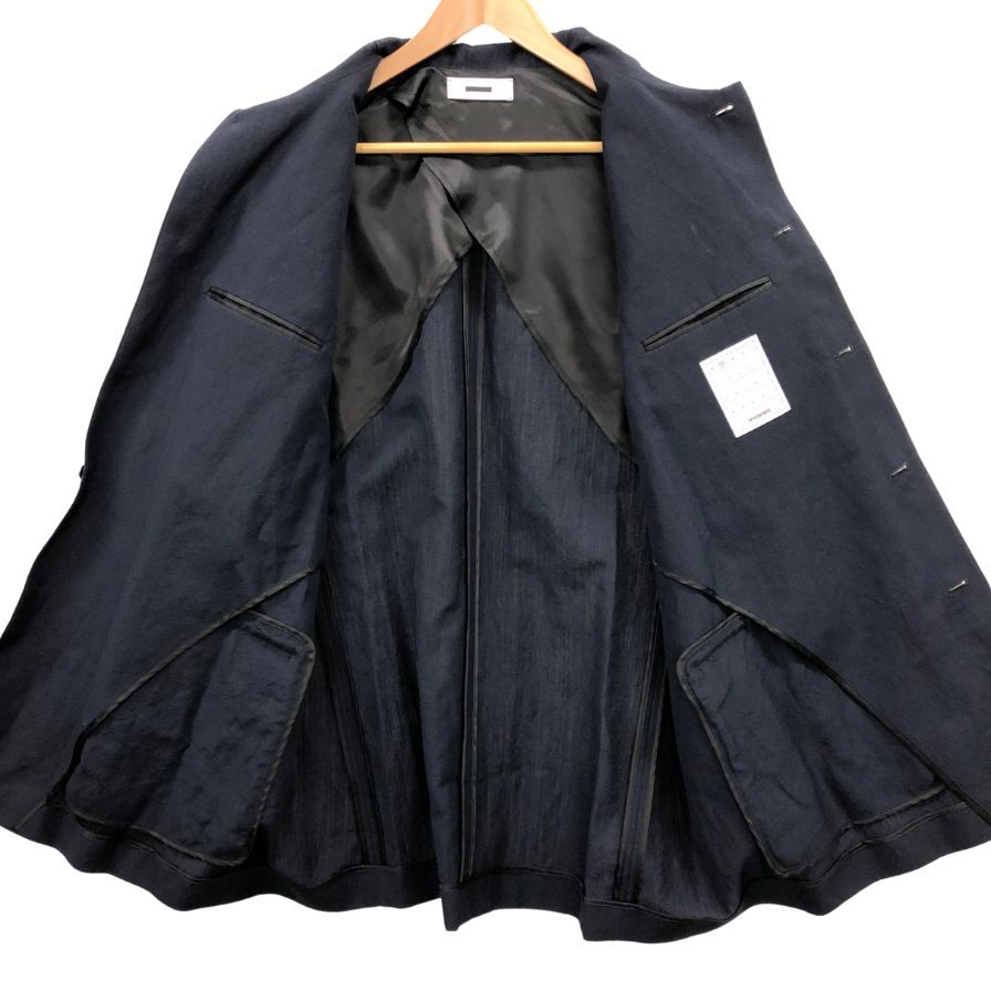 美品◆リバーバレイト ジャケット カバーオール ウールリネン ネイビー サイズ38 REVERBERATE 【AFB10】