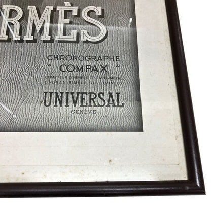 エルメス ポスター COMPAX 時計 1940年代  ヴィンテージ 額付き HERMES【AFE13】【中古】