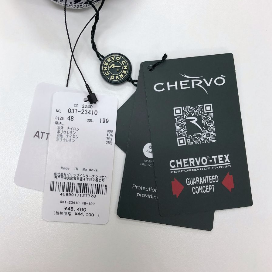 新品同様◆シェルボ Tシャツ ロングスリーブ 総柄 ブラック系 メンズ サイズ48 CHERVO 【AFB5】