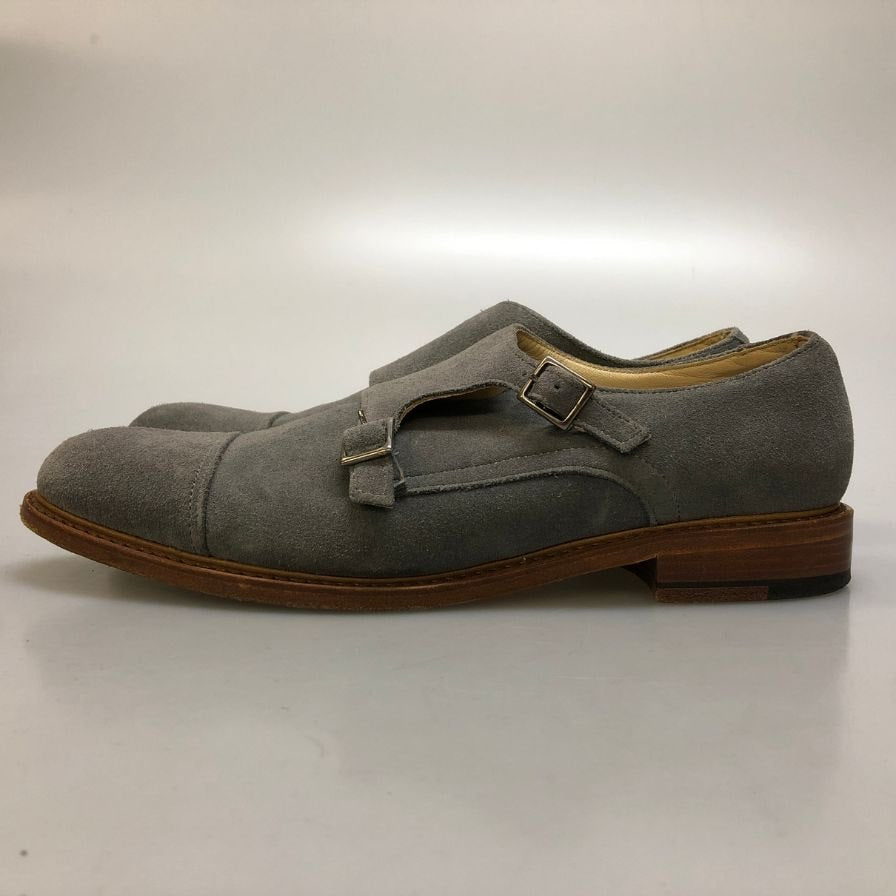 パラブーツ レザーシューズ ダブルモンク スエード メンズ グレー サイズUK8.5 Paraboot スエードシューズ 約27.0cm【LA】【中古】