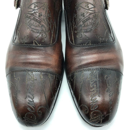 ベルルッティ シングルモンクストラップ カーフ カリグラフィ メンズ サイズ7 ブラウン Berluti 約26.0cm【PTM】