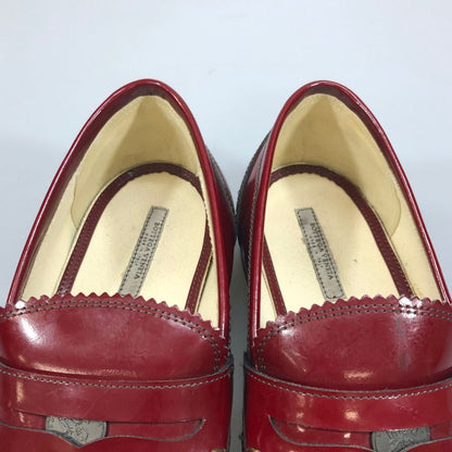 ボッテガヴェネタ エナメル コインローファー メンズ サイズ42.5 ボルドー BOTTEGA VENETA 約27.5cm【AFC46】