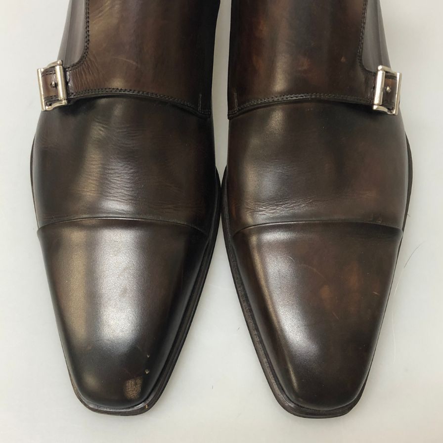 マグナーニ ダブルモンク ストラップ ブラウン メンズ サイズ43 MAGNANNI 約27.0cm【AFC32】