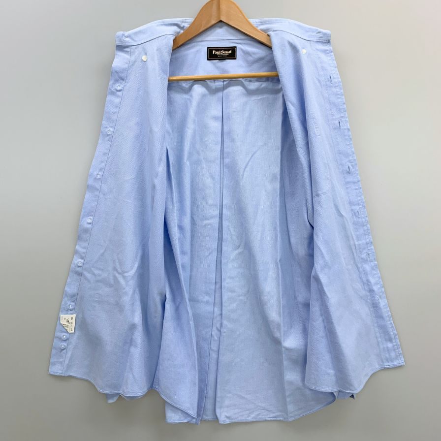 極美品◆ポールスチュワート シャツ 長袖 綿 メンズ ブルー サイズL Paul Stuart 【AFB3】