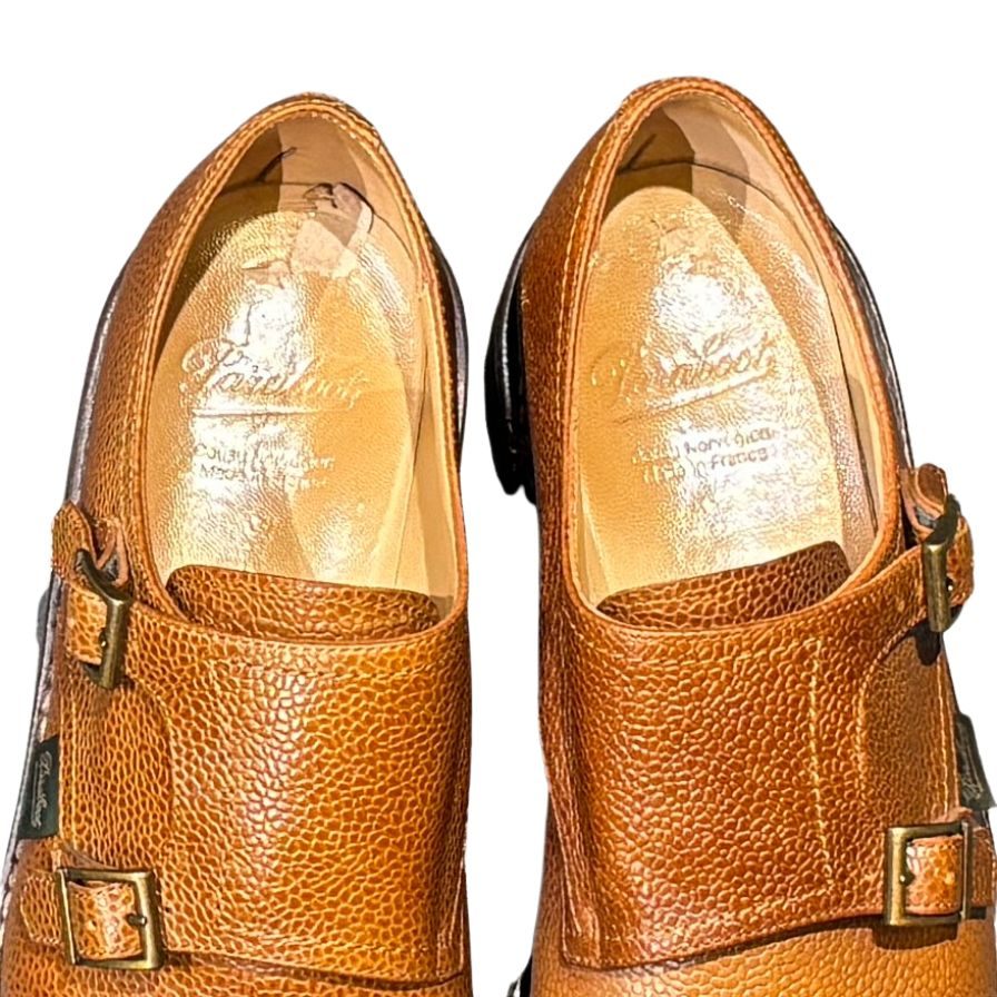 パラブーツ レザーシューズ ダブルモンクストラップ ウィリアム グレインレザー サイズUK7.5 ブラウン Paraboot WILLIAM ビジネスシューズ 約26.0cm【LA】【中古】