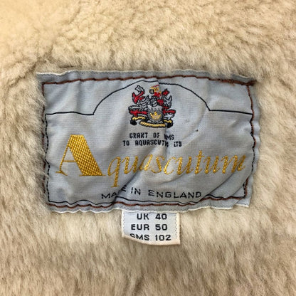 中古◆アクアスキュータム ラムレザー ハーフコート ウーリア ムートン イングランド製 メンズ サイズ40 ブラウン Aquascutum 【AFF24】