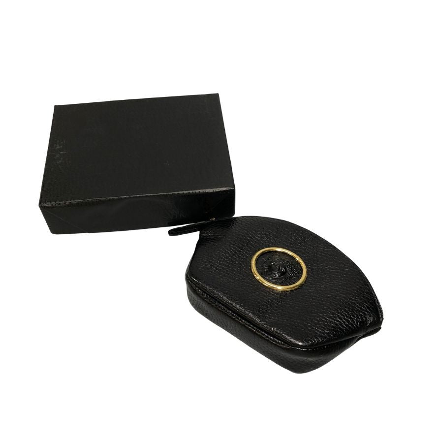 ジャンニ ヴェルサーチ コインケース ジップ レザー ブラック GIANNI VERSACE【AFB54】【中古】