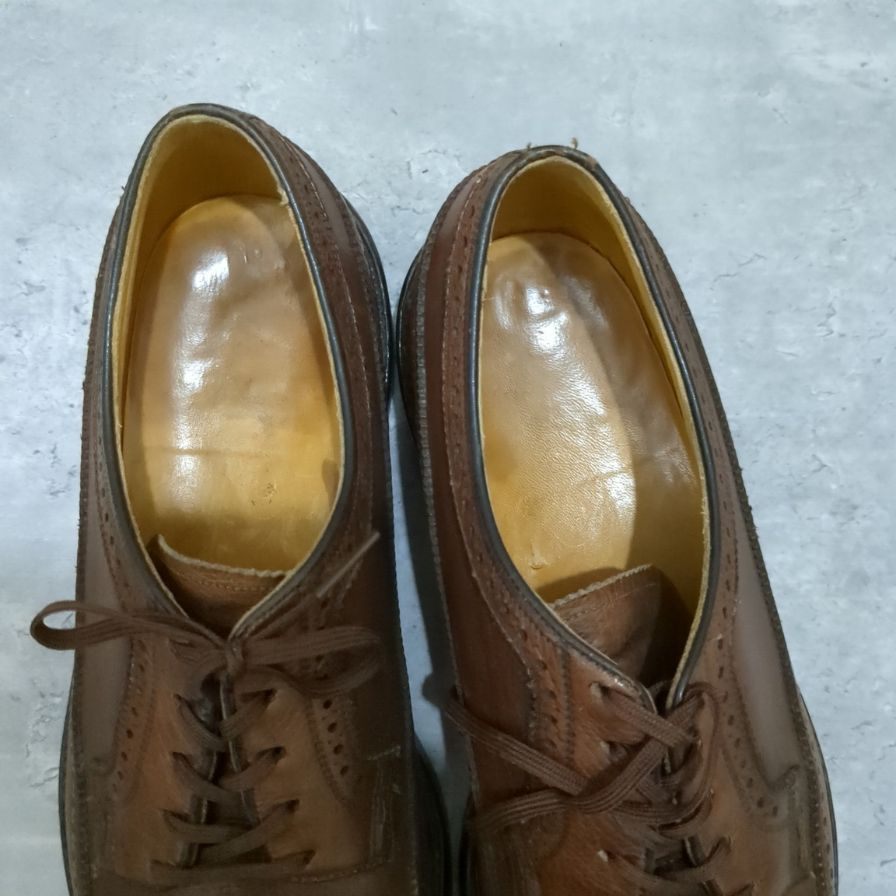 フローシャイム レザーシューズ インペリアル ケンムーア ウイングチップ グレインレザー ブラウン メンズ サイズUS9.5D FLORSHEIM ビジネスシューズ 約27.5cm【LA】【中古】
