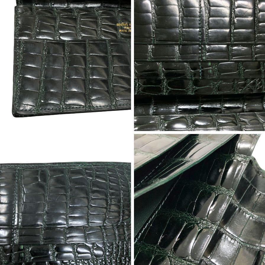 michel adolphe ミッシェル アドルフ クロコダイル ミッシェル アドルフ クロコダイル 長財布 ブラック Michel