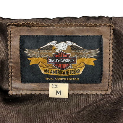 中古◆ハーレーダビッドソン レザージャケット 牛革 ブラウン Mサイズ 40434 HARLEY DAVIDSON 【AFB13】