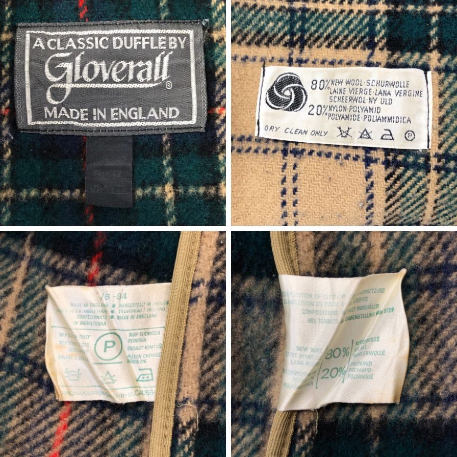 中古■グローバーオール 80S ダッフルコート イングランド製 キャメル ウール メンズ サイズUK40/USA12 gloverall 【AFA8】