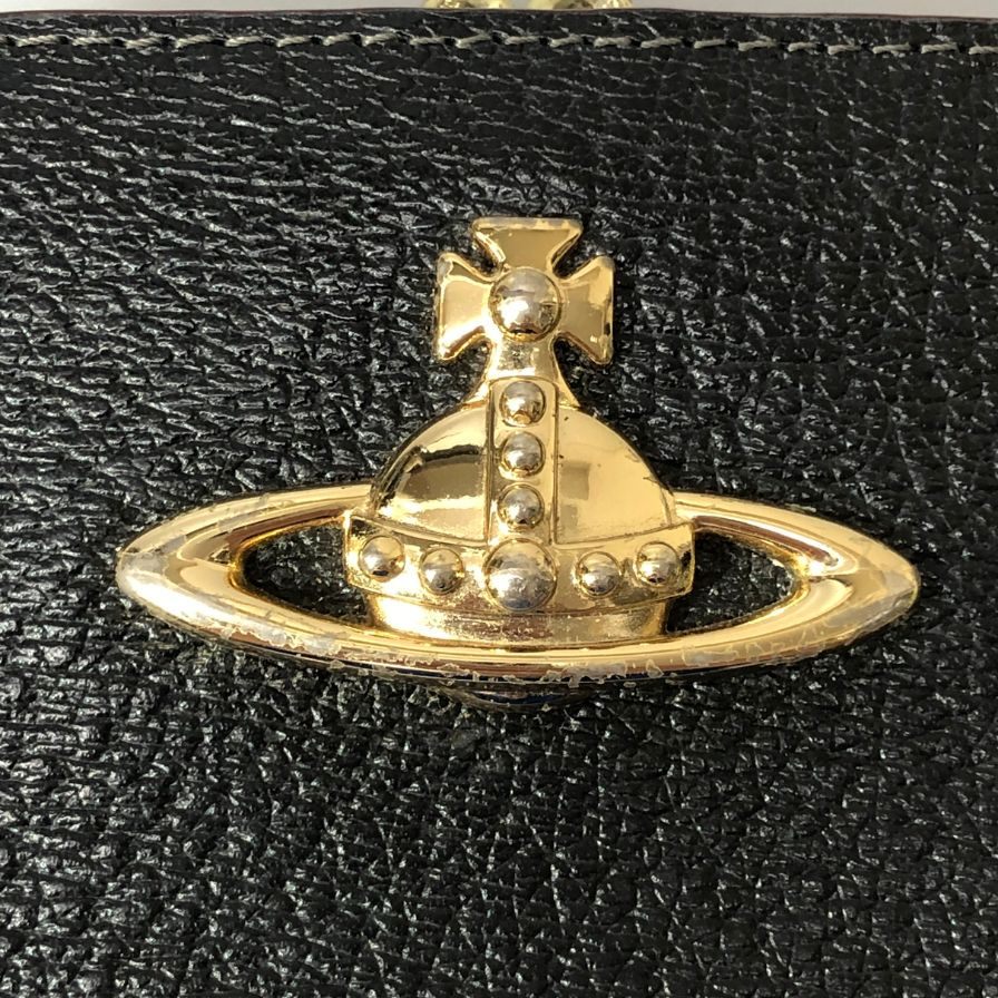 ヴィヴィアンウェストウッド 二つ折り がま口財布 オーブ 黒 Vivienne Westwood【AFI21】
