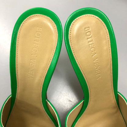 ボッテガヴェネタ パンプス ストレッチサンダル ミュール ラムレザー グリーン系 サイズ35.5 BOTTEGA VENETA 約22.5cm【AFD7】