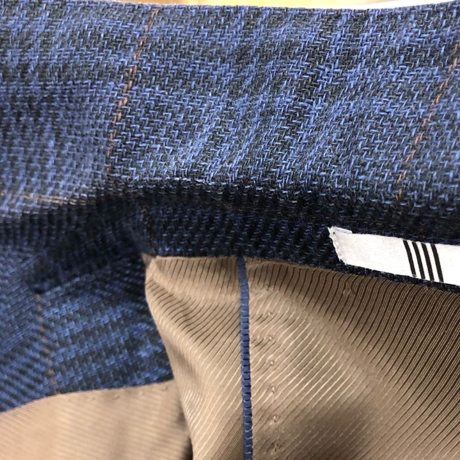 中古◆スーツセレクト リネン テーラードジャケット JSJ1950 ネイビー サイズA5 メンズ チェック コットン SUIT SELECT 【AFB33】