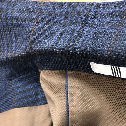 中古◆スーツセレクト リネン テーラードジャケット JSJ1950 ネイビー サイズA5 メンズ チェック コットン SUIT SELECT 【AFB33】