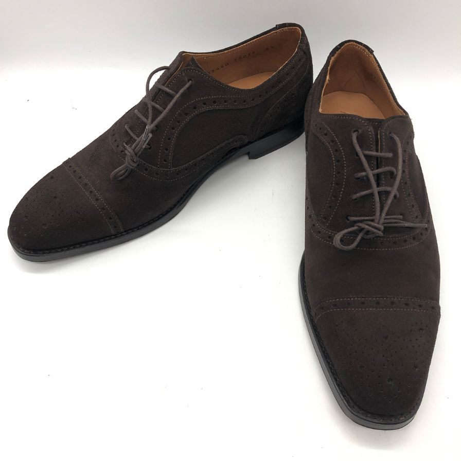 アンドレスセンドラ スエード フルブローグ ダークブラウン サイズ6ハーフ メンズ Andres Sendra 約25.0cm【AFD15】