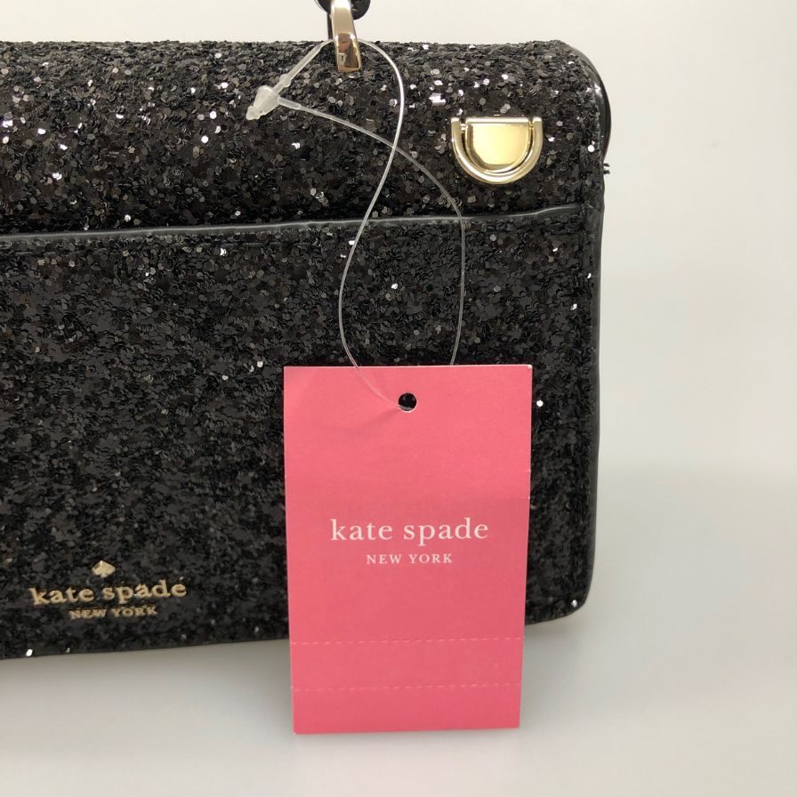 ケイトスペード ハンドバッグ スモール スパンコール レザー 装飾 ブラック Kate spade【AFE1】