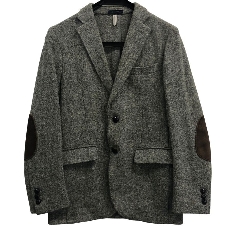 美品◆ブレガンゼ テーラードジャケット ハリスツイード グレー サイズ165cm-6Drop breganze 【AFB3】