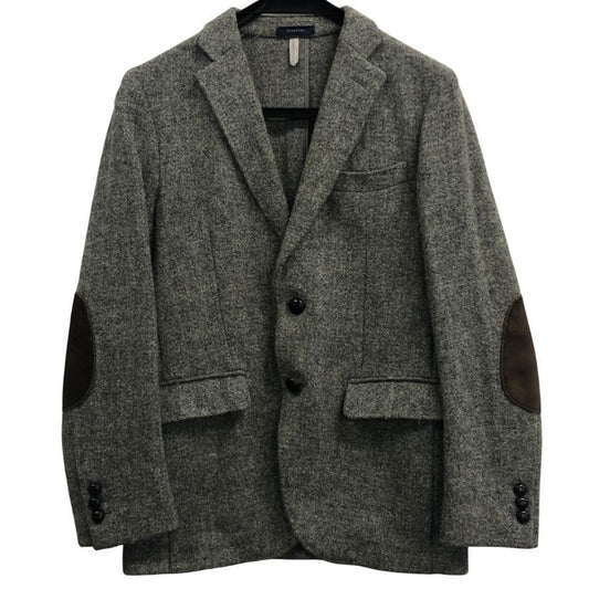 美品◆ブレガンゼ テーラードジャケット ハリスツイード グレー サイズ165cm-6Drop breganze 【AFB3】
