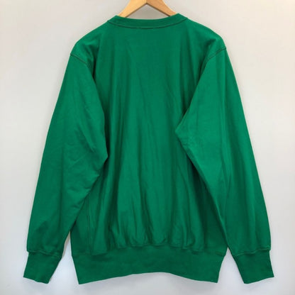 美品◆オーラリー  スウェット トップス サイドリブ A23SPO1NU ELASTIC HIGH GAUGE SWEAT メンズ サイズ4 グリーン AURALEE 【AFB43】