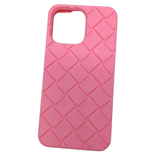 ボッテガヴェネタ iPhoneケース iPhone15ProMAX ラバー イントレチャート ピンク系 BOTTEGA VENETA【AFI18-3】【中古】
