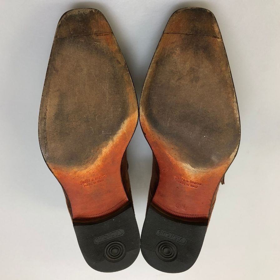 サントーニ レザーシューズ ダブルモンク スエード ブラウン サイズUK6.5 メンズ Santoni 約25.0cm【AFC41】