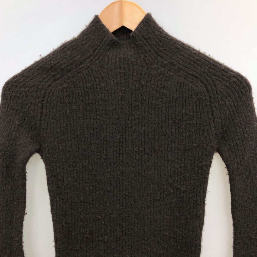 中古■アレキサンダーワン ワンピース 22FW ウール カシミア ニット 長袖 変形 ロング丈 ブラウン レディース サイズXS Alexander Wang 【AFB6】