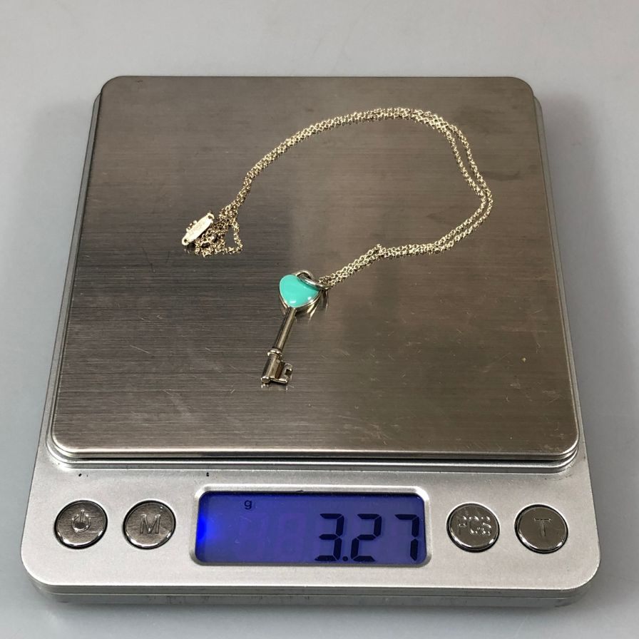 ティファニー ハートキー ネックレス ブルーシルバー925 3.2g Tiffany & Co.【AFI25】