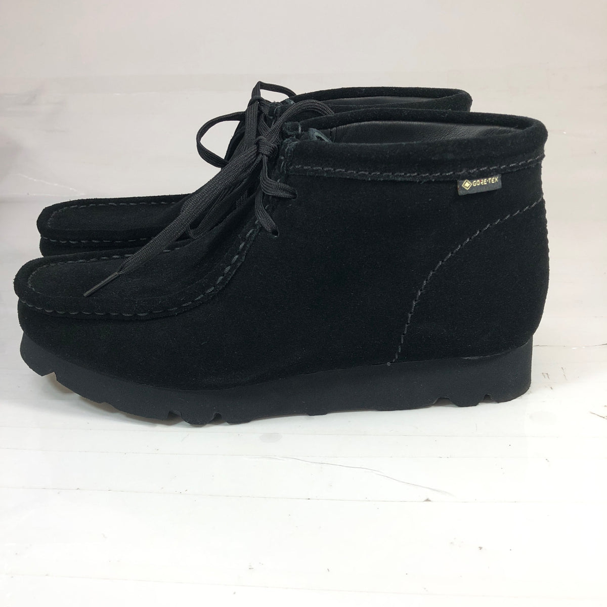 クラークス ワラビーブーツ スエード ゴアテックス メンズ ブラック UK6.5G CLARKS 約24.5cm【AFD15】