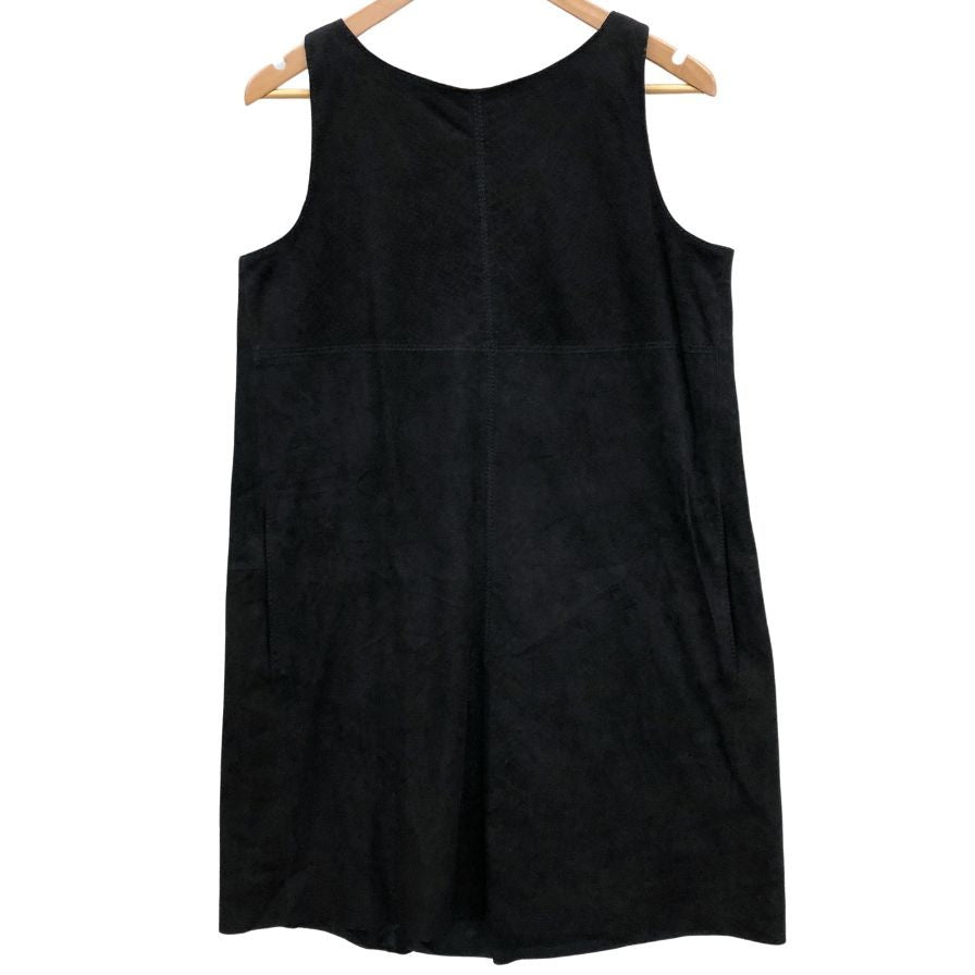 美品◆ディーゼル レザー ノースリーブ ワンピース 羊革 レディース サイズXS ブラック DISEL Dress and Impress 【AFB31】