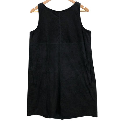 美品◆ディーゼル レザー ノースリーブ ワンピース 羊革 レディース サイズXS ブラック DISEL Dress and Impress 【AFB31】