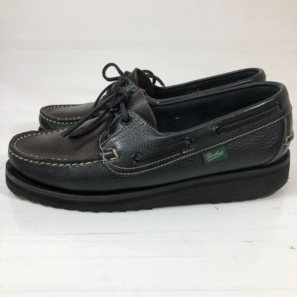 パラブーツ シップス デッキシューズ バース シボ革 バイカラー 2トーン ブラック メンズ サイズUK7.5 PARA BOOT BARTH 約26.0cm【AFC41】