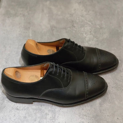 ジョンロブ レザーシューズ グロウナー Sスタンプ セミブローグ ブラック 8695ラスト サイズUK5.5E JOHNLOBB ビジネスシューズ 約24.0cm【LA】【中古】
