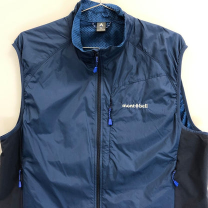 美品◆モンベル ライトシェルベスト 1106559 メンズ サイズXL ブルー mont-bell 【AFB13】