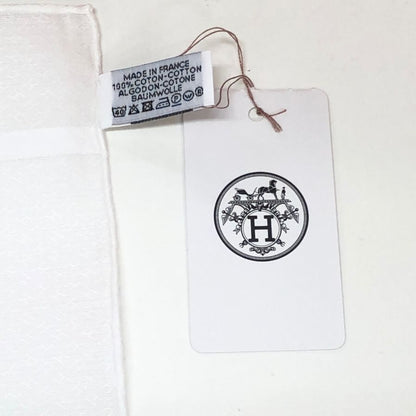 エルメス ハンカチ コットン100% ホワイト レディース HERMES【AFB55】【中古】