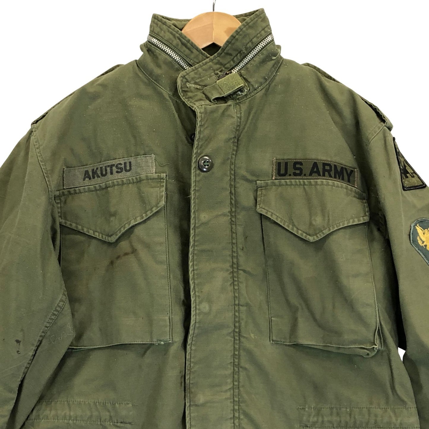 中古■M-65 U.S ARMY 米軍支給 ミリタリージャケット 67~71年生産 セカンドモデル アルミジップ サイズS 【AFA10】