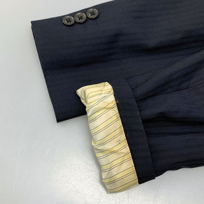 エルメネジルド ゼニア スーツセット 2Bジャケット ストライプ センターベント ゼニア生地 ネイビー メンズ ErmenegildoZegna【AFB27】