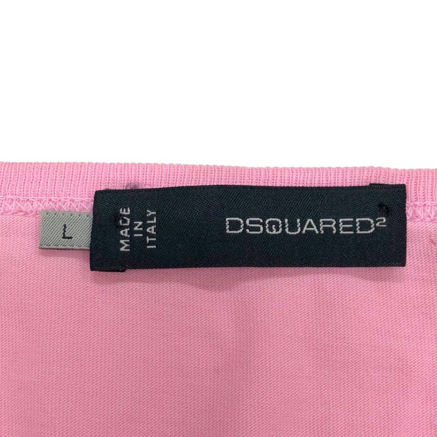 極美品◆ディースクエアード2 Tシャツ アップルモチーフ レディース サイズL ピンク DSQUARED2 【AFB44】