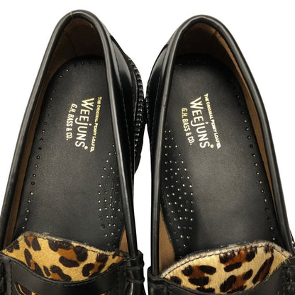 ジーエイチバス ローファー ウィージャンズ ラーソン エキゾチック レオパード サイズ7.5 メンズ ブラック G.H.Bass&Co. WEEJUNS LARSON 約25.5cm【AFD6】