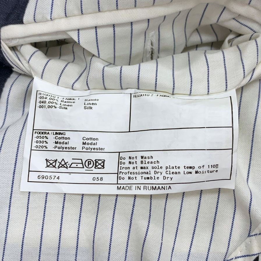 美品◆アルマーニコレッツィオーニ テーラードジャケット ウール リネン グレー系 メンズ サイズ46 ARMANI COLLEZIONI 【AFB27】