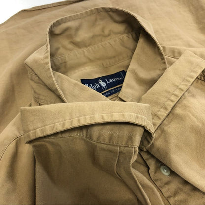 美品◆ラルフローレン ボタンダウンシャツ 90S ベージュ メンズ サイズXL Ralph Lauren 【AFB9】